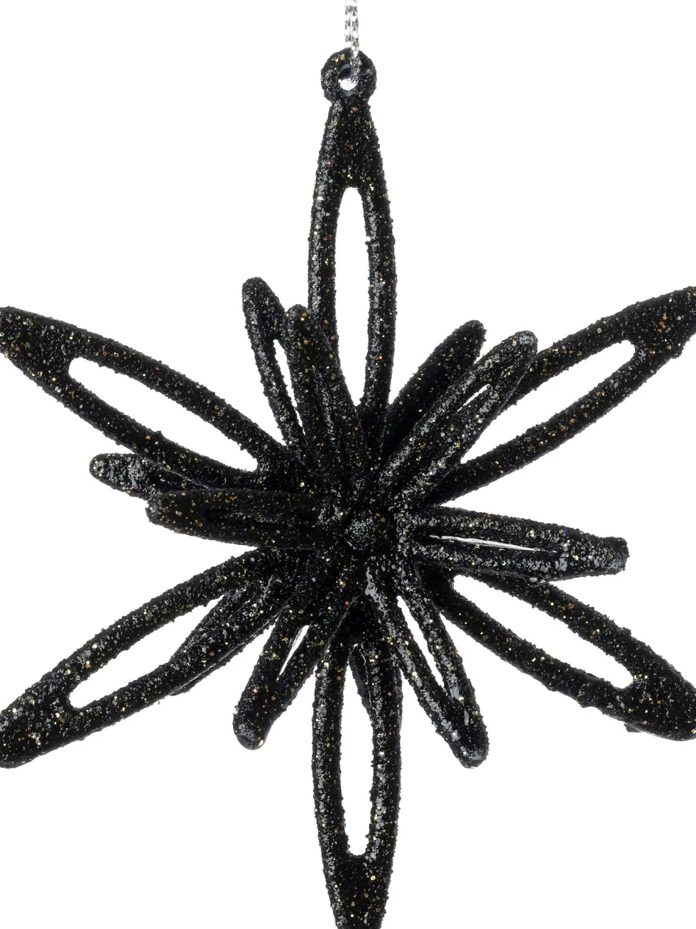 Intratuin kerst ornament Suza ster zwart 10 x 3 x 10 cm