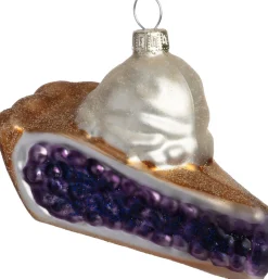 Intratuin kerst ornament taartpunt goud / paars 10 x 6,3 x 6,3 cm