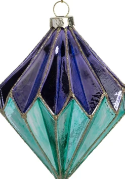 Intratuin kerst ornament Tarbert paars / groen D 9 H 10 cm