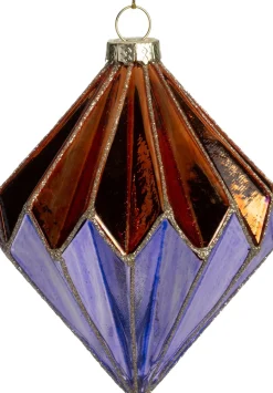 Intratuin kerst ornament Tarbert paars / oranje D 9 H 10 cm