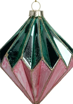 Intratuin kerst ornament Tarbert roze / groen D 9 H 10 cm