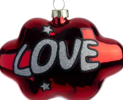 Intratuin kerst ornament tekstballon love rood 10,6 x 4,3 x 7,1 cm