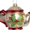 Intratuin kerst ornament theepot goud 8 x 6 x 7 cm