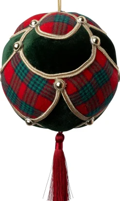 Intratuin kerst ornament Timan kerstbal rood / groen D 13 H 21 cm