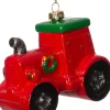 Intratuin kerst ornament tractor rood 10,3 x 5,3 x 7,4 cm
