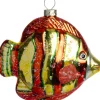Intratuin kerst ornament tropische vis rood / goud 10,1 x 5,1 x 9 cm