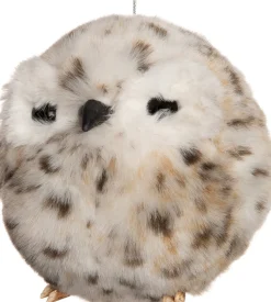 Intratuin kerst ornament Uil ogen open bruin D 9 H 9 cm