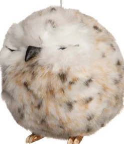 Intratuin kerst ornament Uil ogen dicht bruin D 9 H 9 cm