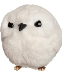 Intratuin kerst ornament Uil ogen open wit D 9 H 9 cm