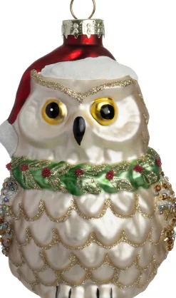 Intratuin kerst ornament uil grijs 7 x 6 x 11,5 cm