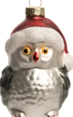 Intratuin kerst ornament uil met kerstmuts