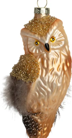 Intratuin kerst ornament uil bruin 6 x 5,5 x 12,5 cm