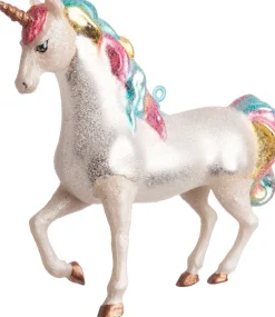 Intratuin kerst ornament unicorn wit H 12 cm