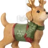 Intratuin kerst ornament Vico hond met gewei bruin 8,5 x 3,8 x 8,5 cm