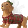 Intratuin kerst ornament Vico hond met trui rood / bruin 8 x 3,2 x 6,4 cm