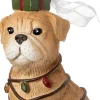 Intratuin kerst ornament Vico hond met lichtsnoer bruin 3,5 x 5,5 x 7,8 cm