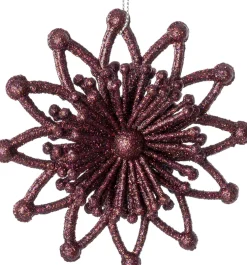 Intratuin kerst ornament Vin bloem bordeaux 11,5 x 3,5 x 11,5 cm