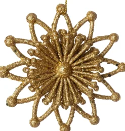 Intratuin kerst ornament Vin bloem goud 11,5 x 3,5 x 11,5 cm