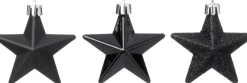 Intratuin kerst ornament Vion ster zwart D 7 H 2 cm 12 stuks