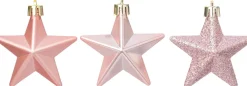 Intratuin kerst ornament Vion ster roze D 7 H 2 cm 12 stuks