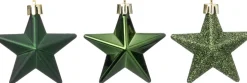Intratuin kerst ornament Vion ster donkergroen D 7 H 2 cm 12 stuks