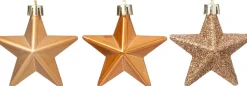 Intratuin kerst ornament Vion ster karamel D 7 H 2 cm 12 stuks
