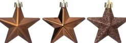 Intratuin kerst ornament Vion ster bruin D 7 H 2 cm 12 stuks