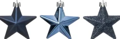 Intratuin kerst ornament Vion ster blauw D 7 H 2 cm 12 stuks
