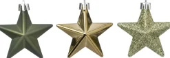 Intratuin kerst ornament Vion ster lichtgroen D 7 H 2 cm 12 stuks