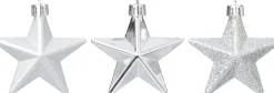 Intratuin kerst ornament Vion ster zilver D 7 H 2 cm 12 stuks