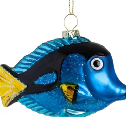 Intratuin kerst ornament vis blauw 3,1 x 8,9 x 5,8 cm