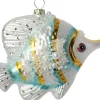 Intratuin kerst ornament vis wit / goud 12,3 x 9,2 x 5,6 cm