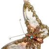 Intratuin kerst ornament vlinder goud / blauw 12,5 x 3 x 8 cm