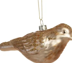 Intratuin kerst ornament vogel bruin 13 x 5,5 x 5,5 cm