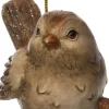 Intratuin kerst ornament Vogel bruin 7,5 x 6 x 7,5 cm
