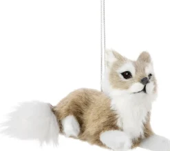 Intratuin kerst ornament Vos liggend beige 7 x 5 x 9 cm