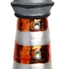 Intratuin kerst ornament vuurtoren rood / wit 6,8 x 6,3 x 13,7 cm
