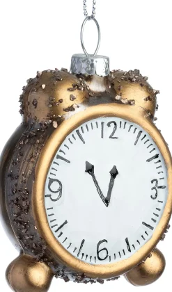 Intratuin kerst ornament wekker goud 6,5 x 2 x 5,5 cm
