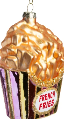 Intratuin kerst ornament zak patat goud 9,2 x 5,4 x 11,5 cm