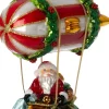 Intratuin kerst ornament zeppelin rood / wit / groen 13 x 7 x 15 cm