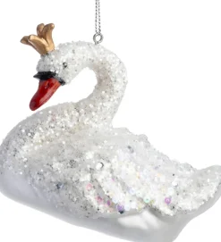 Intratuin kerst ornament zwaan wit 10 x 5,9 x 8 cm