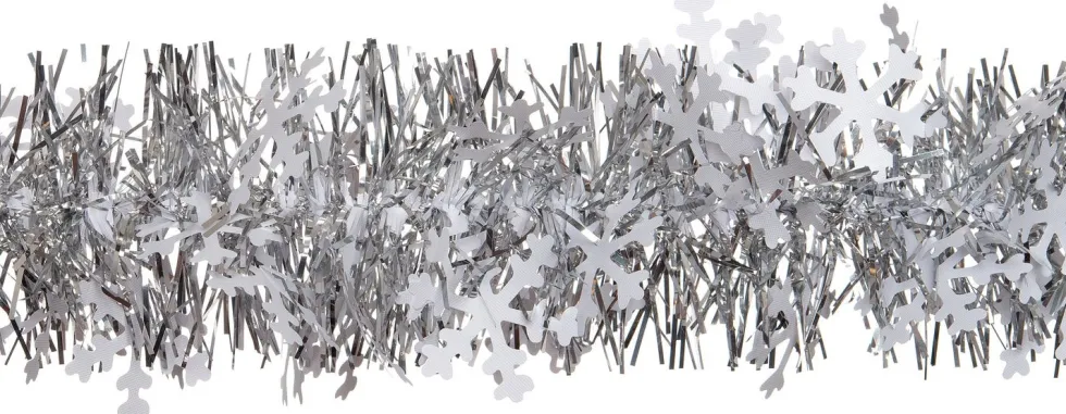 Intratuin kerstslinger met sneeuwvlokken wit / zilver 200 cm