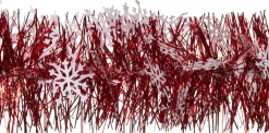 Intratuin kerstslinger met sneeuwvlokken rood / wit 200 cm