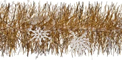 Intratuin kerstslinger met sneeuwvlokken goud 200 cm
