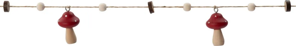 Intratuin kerstslinger paddenstoelen rood / wit 100 cm