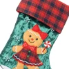 Intratuin kerstsok gemberkoekvrouw groen / rood 25 x 40 cm