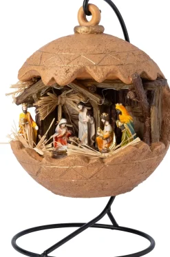 Intratuin kerststal bol kerstverhaal bruin 19,6 x 17,2 x 26,2 cm