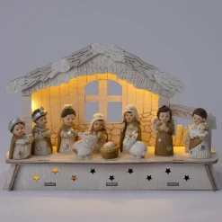 Intratuin kerststal met figuren Leo 13,5 x 9 x 20 cm