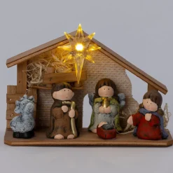 Intratuin kerststal met figuren 22,5 x 8,5 x 16,5 cm