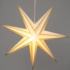 Intratuin kerstster Djema wit / goud met verlichting D 60 H 16 cm